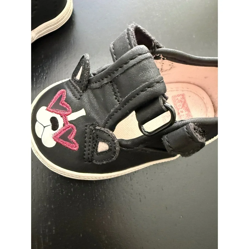 Keds x Kate Spade French Bulldog‎ Sneaker Baby T-Strap Crib Shoe Size 2M Black